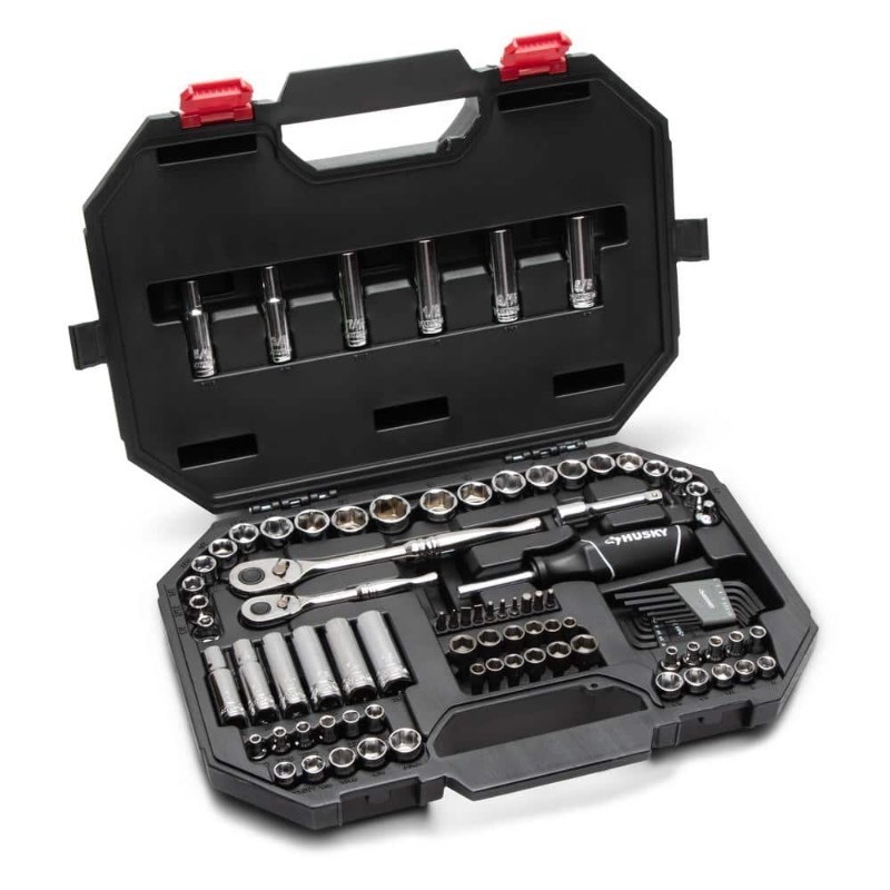 lot 3567067 image: Husky Mechanics Tool Set 94 Pieces 14 AND 38 Drive MSRP $84.97 - Retail $84