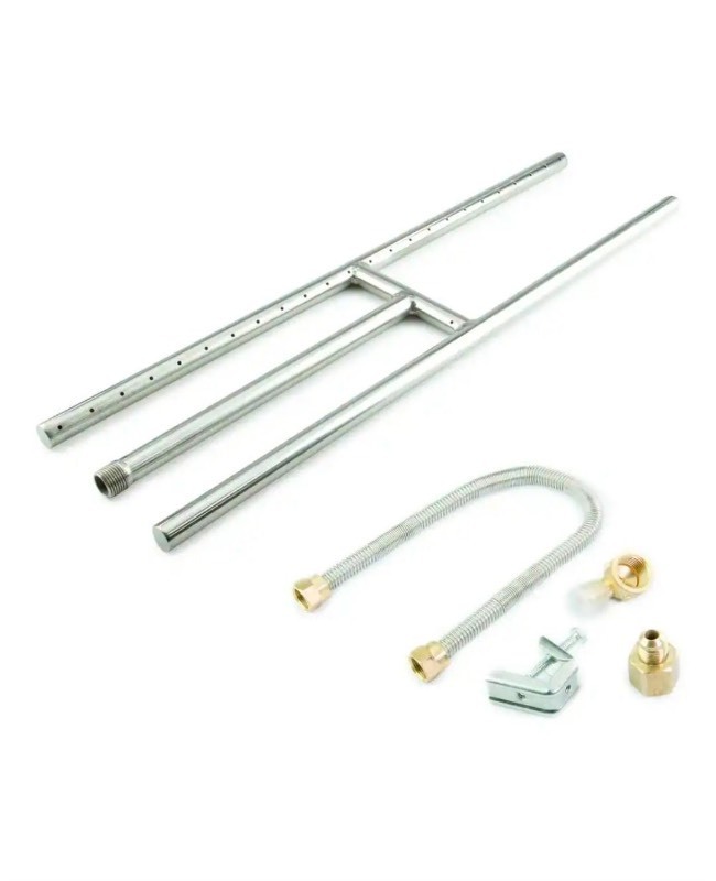 lot 4253046 image: Fire Pit Essentials24 in. Stainless Steel H-Burner with Coupler and Allen Wrench MSRP $69.99 Missing Items (See Pictures and Description)