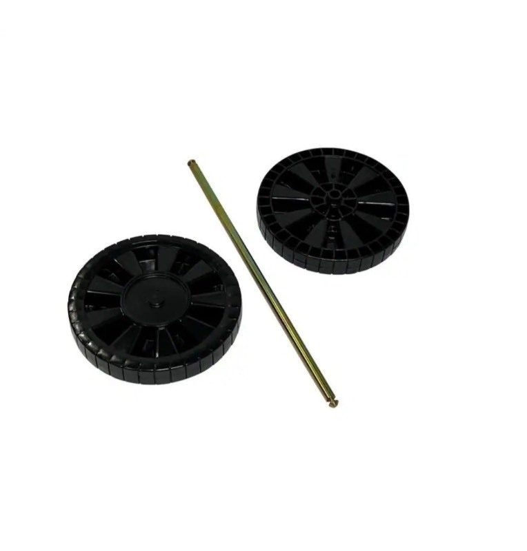 lot 4253105 image: ToterReplacement Wheel Kit for 96 Gallon Two Wheel Trash Can MSRP $36.03