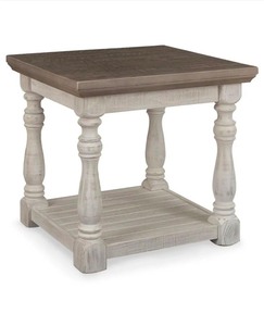Signature DESIGN BY ASHLEYHavalance 26 in. Gray/White Rectangle MDF End Table with Lower Shelf  - Retail: $206