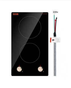 lot 4421058 image: VEVOR12 in. Induction Cooktop 3,500 W Electric Countertop Burner 2 Burner Knob Control Stove Built-In Induction, Black - Retail $138