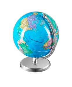 lot 4421060 image: SKYSHALO11.02 in. x 8 in. 203.2 mm, Rotating World Globe with Stand, 360° Spinning Globe with Precise Time Zone for Education - Retail $18