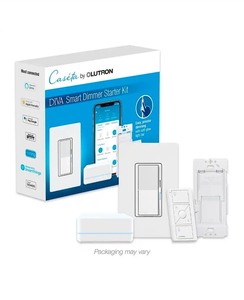 lot 4421084 image: LutronDiva Smart Dimmer Switch Starter Kit for Caseta Smart Lighting, with Smart Hub  Pico Remote, 150-Watt LED (DVRF-BDG-1D) - Retail $124