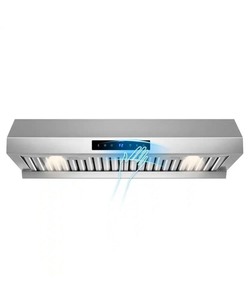 lot 4421101 image: Hooure30 in. 900 CFM Stainless Steel Range Hood with 4-Speed Settings, Remote Control LED, Gesture Control, Detachable Oil Cup - Retail $265
