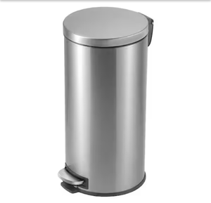 lot 4421112 image: StyleWell 8 Gal. Stainless Steel Round Step-On Trash Can - Retail $54