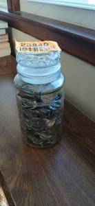 lot 23840 image: Lead Crystal Jar full of Quarters from Various Timeframes