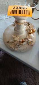 lot 23860 image: Decorative Candlestick Holder in White Done in grape and vine motif