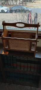 lot 23878 image: Antique Wooden Magazine Holder