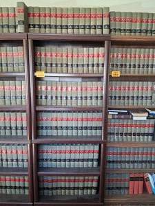 lot 23812 image: Wood Bookshelf with ALR 3d Series Books 75-100, ALR 4th Series Books 1-53