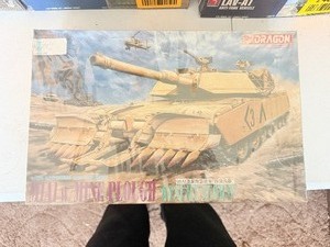 lot 24043 image: Factory Sealed Dragon M1A1 w Mine Plough Desert Storm Model Kit Collectors Item
