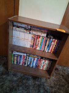 lot 25783 image: Wooden Bookshelf with Misc DVD Movies