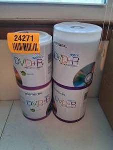 lot 24271 image: Lot of 100pk DVDR DVDs