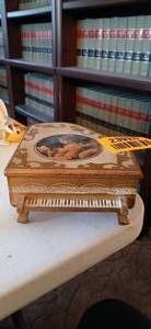 lot 23926 image: Wooden Music Jewelry Box with Portrait of a Woman and other Elegant Designs