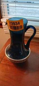 lot 23934 image: Colony Italy Smokey Glass Pitcher with Metal Silver-plate Trim