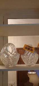 lot 23948 image: Set of Genuine Hand Cut Lead Crystal Baskets