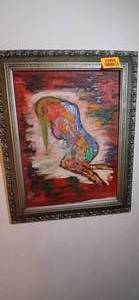 lot 23950 image: Framed Abstract Oil Painting of a Woman