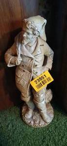 lot 23951 image: Vintage Marwal Ind Inc Chalkware Fisherman Sculpture 18 Tall