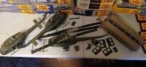 lot 24075 image: Several Plastic Models of Military Helicopters