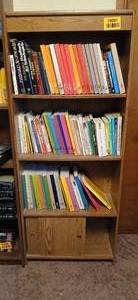 lot 24091 image: Wooden Bookshelf with 3 Shelves with Books