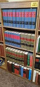 lot 24259 image: Wooden Bookshelf with Books Consisting of ALR 2d Later Case Service Books 1-100, Permanent ALR Digest Volume 1-12, and More