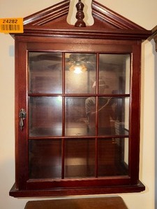 lot 24282 image: Wooden Hanging Cabinet with Window