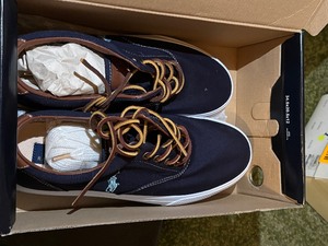 lot 23967 image: Brand New Polo Ralph Lauren Navy Canvas Shoes Size 10.5