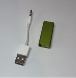 lot 21 image: Apple iPod Nano 7th Generation Green with USB Cable