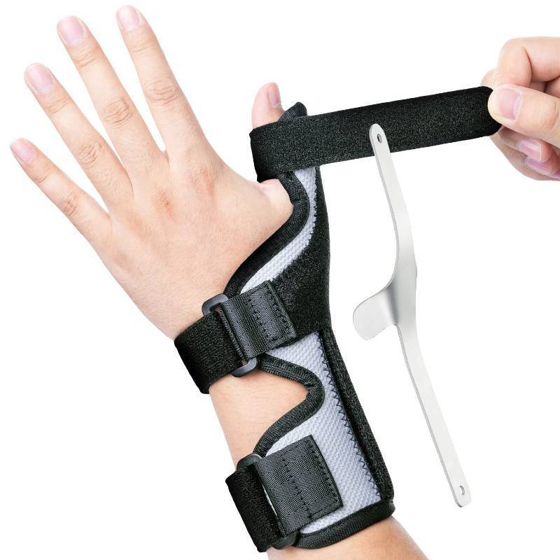 lot 28352 image: DrFinger Thumb Splint Brace Spica, Trigger Thumb Splint Left & Right Hand, Thumb and Wrist Support, for Knuckle Pain Relief, De Quervains Tenosynovitis Tendonitis, Sprains, for Woman and Man - LXL