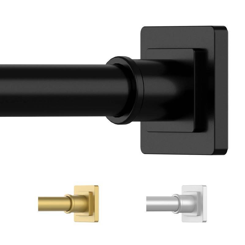 lot 47307 image: UIOSANRT Shower Curtain Rod Adjustable 31-79, Anti-Rust Shower Rod & Spring Tension Shower Rod No Drill, Black Shower Curtain Rod for Bathroom Tension Rod