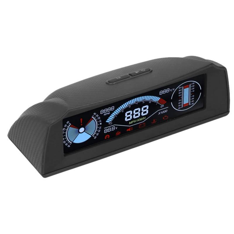 lot 56628 image: Intelligent HUD Display, Inclinometer, OBD HUD Multifunctional LCD Color Screen OBD Speed Voltage Showing Universal for Automobile