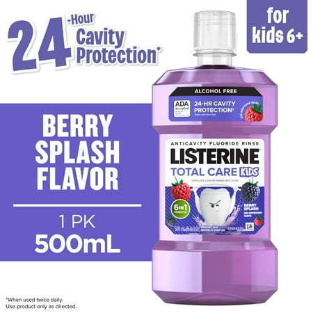 lot 63799 image: Listerine Total Care Kids Anticavity Alcohol-Free Mouthwash  Berry Splash  500 mL