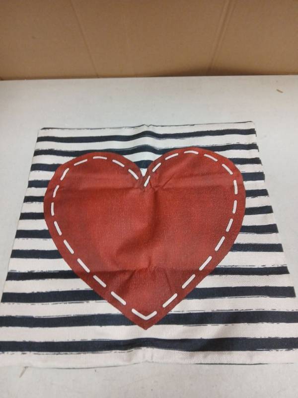lot 28393 image: Decorative Heart Throw Pillow Covers 2pk 16 x 16in