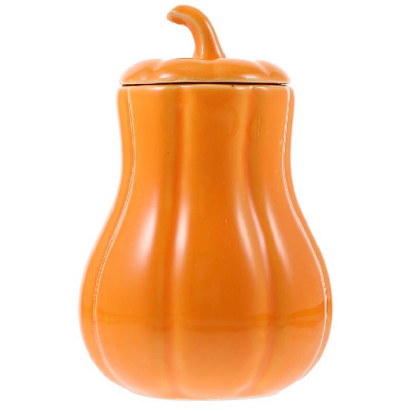 lot 47376 image: Kichvoe Ceramic Pumpkin Jar with Airtight Lid Mini Spice Container for Tea Storage Kitchen Ceramic Canister for Halloween Thanksgiving Autumn Party