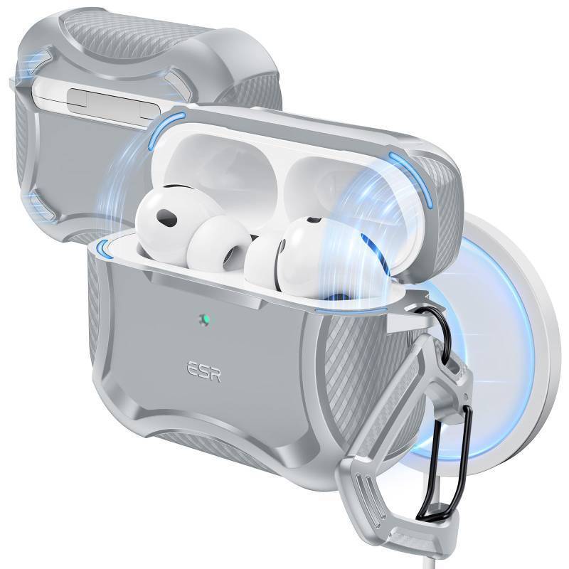 lot 53847 image: ESR for AirPods Pro 3 Case (2025), Compatible with Airpods Pro 3rd Generation Case (USB-C Cable), Magnetic Lid, MagSafe Ready, Powerful Drop Protection, Cyber Series, Gray