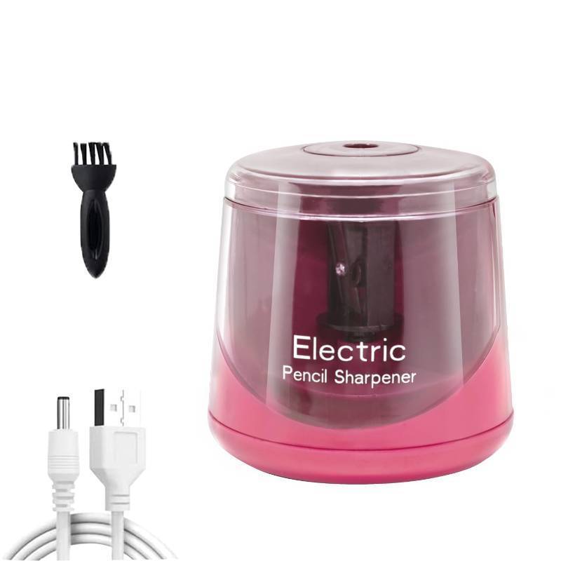 lot 53857 image: Electric Pencil Sharpener, Battery (Not lncluded) or USB Powered Small Portable for NO2 Pencils, Automatic for Home and Office (Pink)