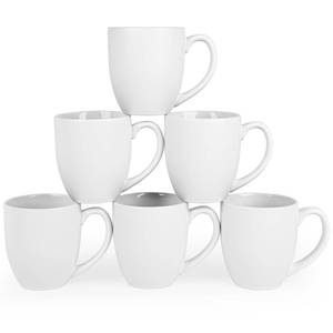 lot 23575 image: BYCNZB 16oz Coffee Mugs Set of 6, Large Ceramic Modern Coffee Mugs With Handle For Tea,Latte,Cappuccino,Cocoa. Dishwasher.Microwave Safe (Matte White)