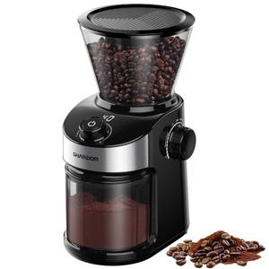 lot 23576 image: SHARDOR Electric Burr Coffee Grinder for Home Use, Coffee Bean Grinder for 32 Grind Settings, 40-Second Adjustable Timer, One-Touch Start & Cleaning Button, Black
