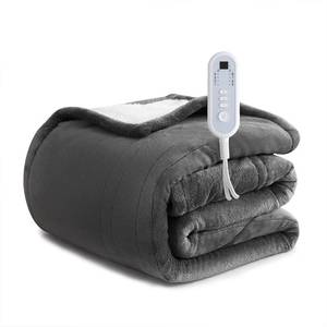 lot 23578 image: Sheet&Joy Heated Blanket Electric Grey Throw - 50x60 Heating Blanket Throw 12468 Hours Auto-Off 8 Heat Level Over-Heat Protection Flannel Sherpa Electric ETL Certification