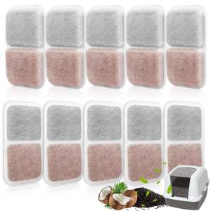 lot 23588 image: 10 Pack Filter Replacement for Catit Litter Boxes JumboRegularCatit Smartsift Litter Box, Dual Action Air Purifier Pads to Absorb and Fresh Litter Box Odors