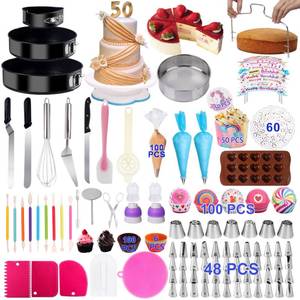 lot 23593 image: Cake Decorating Kits 567 PCS Baking Set with Springform Pans Set, Rotating Turntable, Decorating Tools, Cake Baking Supplies for Beginners and Cake Lovers