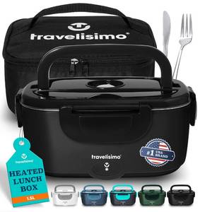 lot 23598 image: TRAVELISIMO Electric Lunch Box for Adults 100W Heated Lunch Box For Men 1.5L Stainless Steel Portable Food Warmer, 1224110V Electric Food Warmers for Travel & Work Loncheras Para Hombres de Trabajo