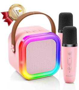 lot 23602 image: Kinglucky Mini Karaoke Machine for Kids, Top Birthday Gift Pick for Girls Ages 3, 4, 5, 6, 7, 8, 9, 10, 11, 12 Years Old, Kids Personal Video Players Accessories with 2 Mics & Fun Voice Effects, Pink