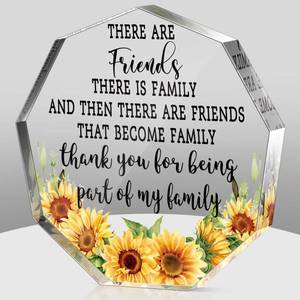 lot 28870 image: Chunful Friendship Gift for Women Girls Going Away Best Friend Birthday Gifts Friend Acrylic Plaque for Coworker Retirement Christmas Keepsake Decor(Nonagon)