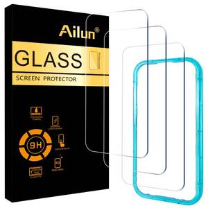 lot 28874 image: Ailun 3 Pack Screen Protector for iPhone 17 Pro 6.3 inch with Installation Frame, Tempered Glass,Sensor Protection, Dynamic Island Compatible, Case Friendly Not for iPhone 1717 Pro MaxiPhone Air