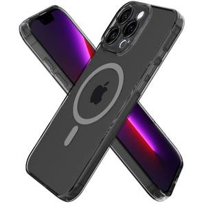 lot 28878 image: oakxco for iPhone 13 Pro Case Clear Magnetic, Compatible with Magsafe Ultra Slim Thin Transparent Silicone Mag Safe Phone Case, Non-Yellowing Plastic Soft TPU Shockproof Bumper, Black