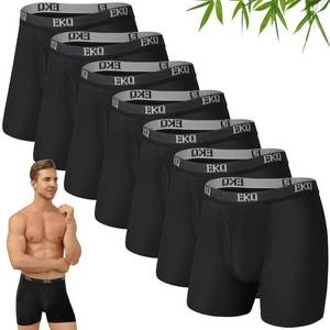 lot 28886 image: EKQ Mens Underwear Breathable Boxer Briefs 5 Pack Bamboo Rayon Boxers for Men Soft Stretchy Mens Underwear with Fly XL