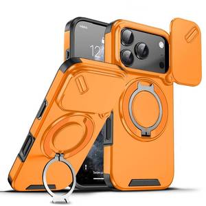lot 28891 image: Anlalish Compatible with iPhone 17 Pro Case with Stand, Heavy Duty Shockproof Phone Case for iPhone 17 Pro with Camera Cover (Orange)