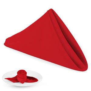 lot 28896 image: PLOYMONO Red Heavy Duty Cloth Napkins - 17 x 17 Inch Solid Washable Polyester Dinner Napkins - Set of 8 Napkins with Hemmed Edges - Great for Weddings, Parties, Banquets Dinner & More