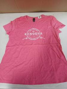 lot 28900 image: Kenosha WI Vintage Crossed Fishing Rods T-Shirt Womens Large Pink