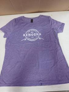 lot 28901 image: Kenosha WI Vintage Crossed Fishing Rods T-Shirt Purple Womens Large